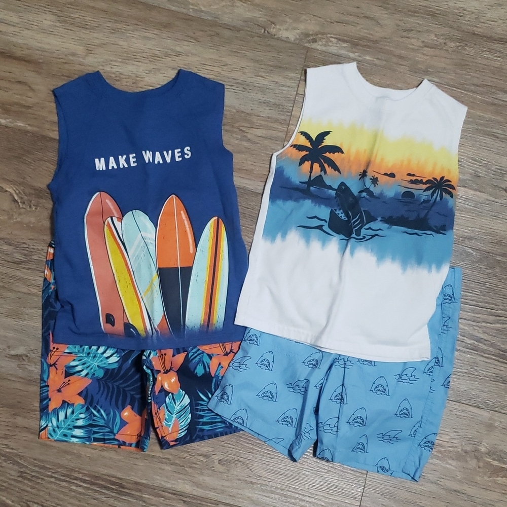 Garanimals Boys Blue & White Surfing Matching Sets